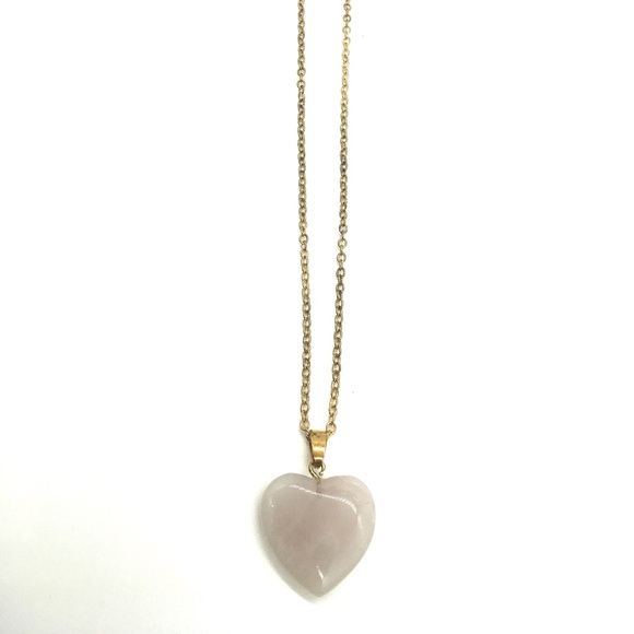 Rose Quartz Heart Necklace - Picture 2 of 5